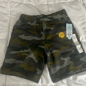 Cat & Jack Green Camo Pull On Shorts 10/12 L